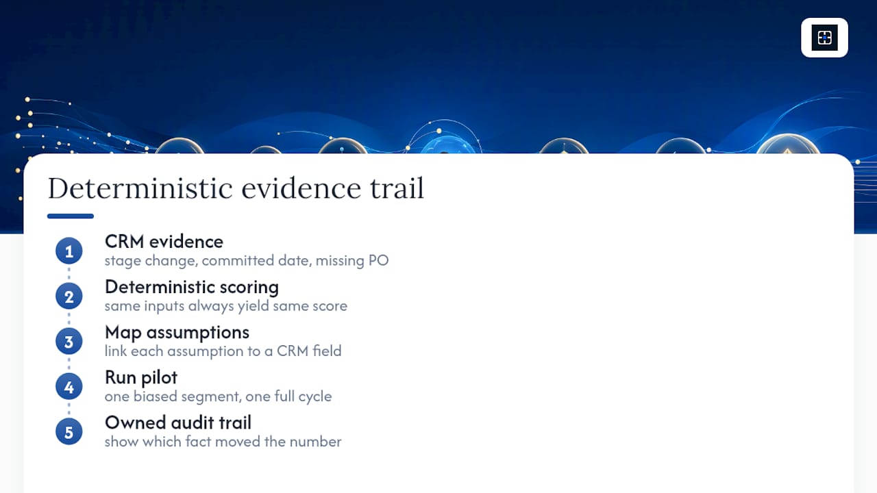 Deterministic forecast evidence trail
